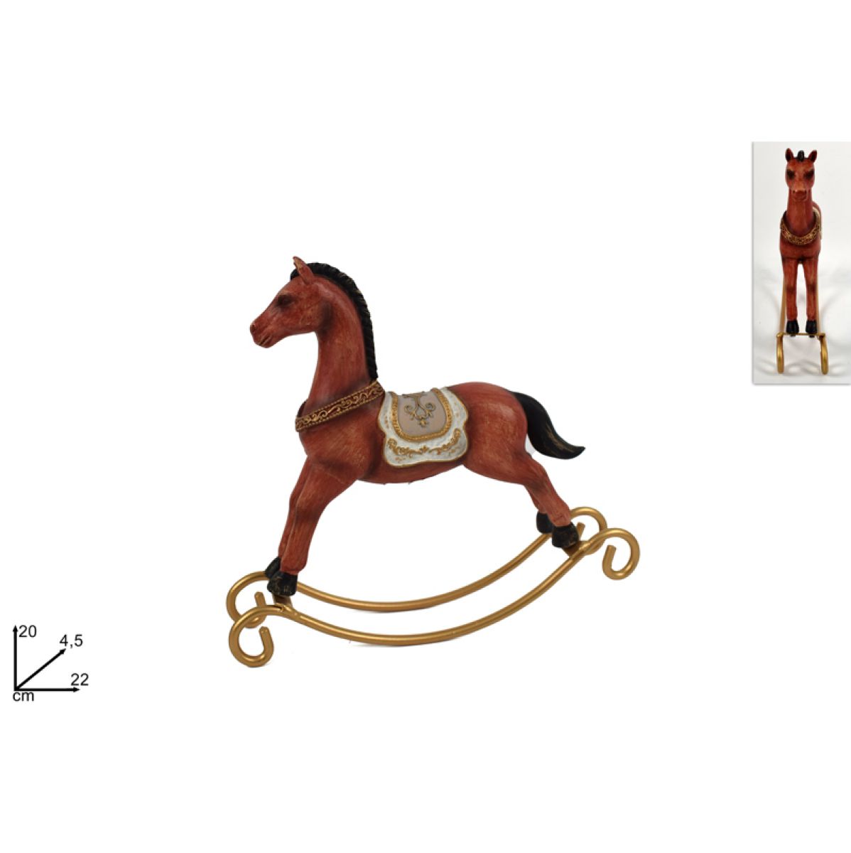 FIGURA UKRASNA KONJIĆ CRVENI 20CM CM003017A