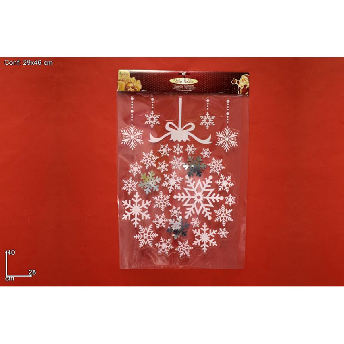 NOVOGODIŠNJI UKRAS ZA PROZOR 28X40CM RO008749