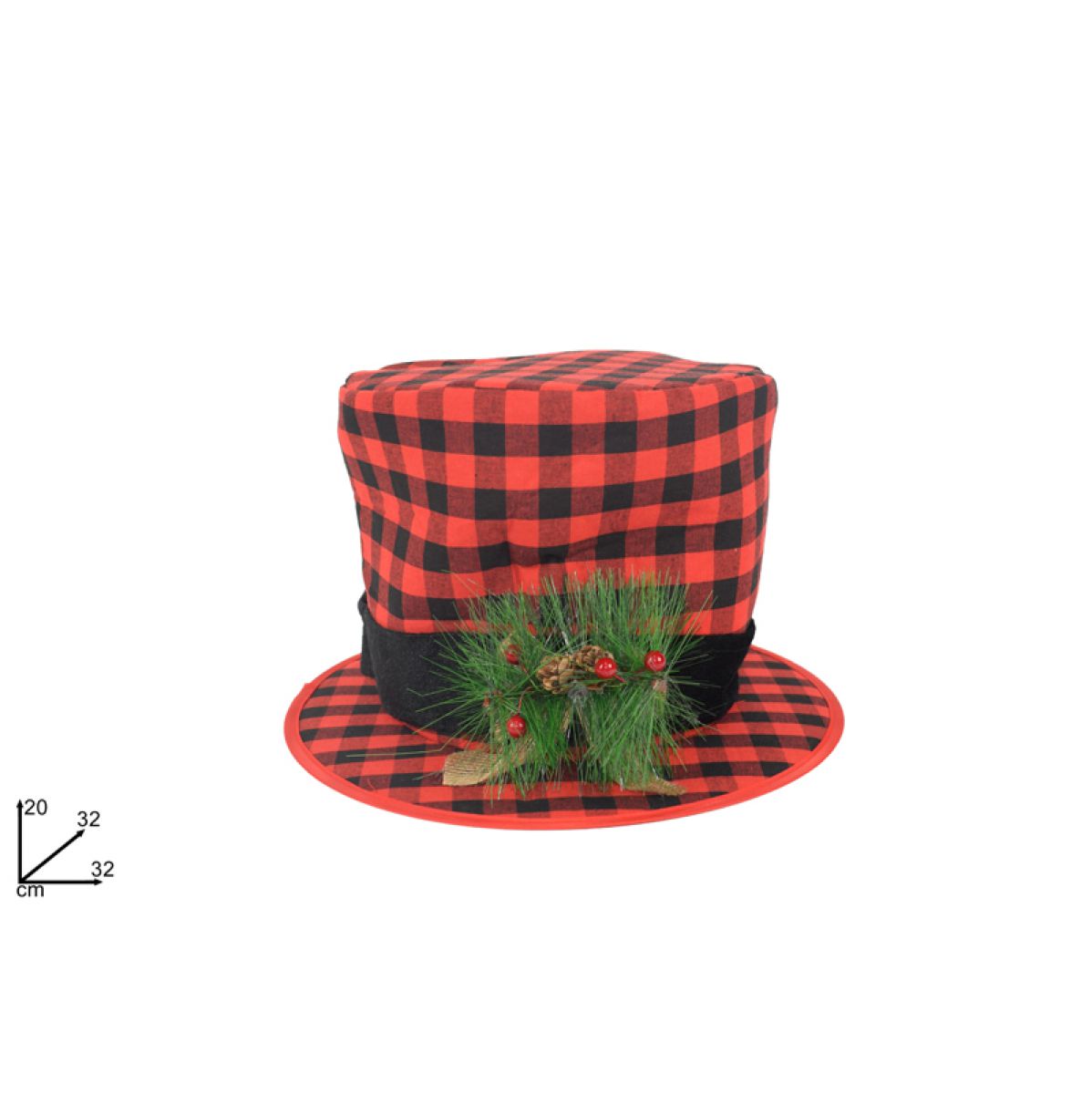 NOVOGODIŠNJA FIGURA ŠEŠIR 20CM KARIRANI CA011272