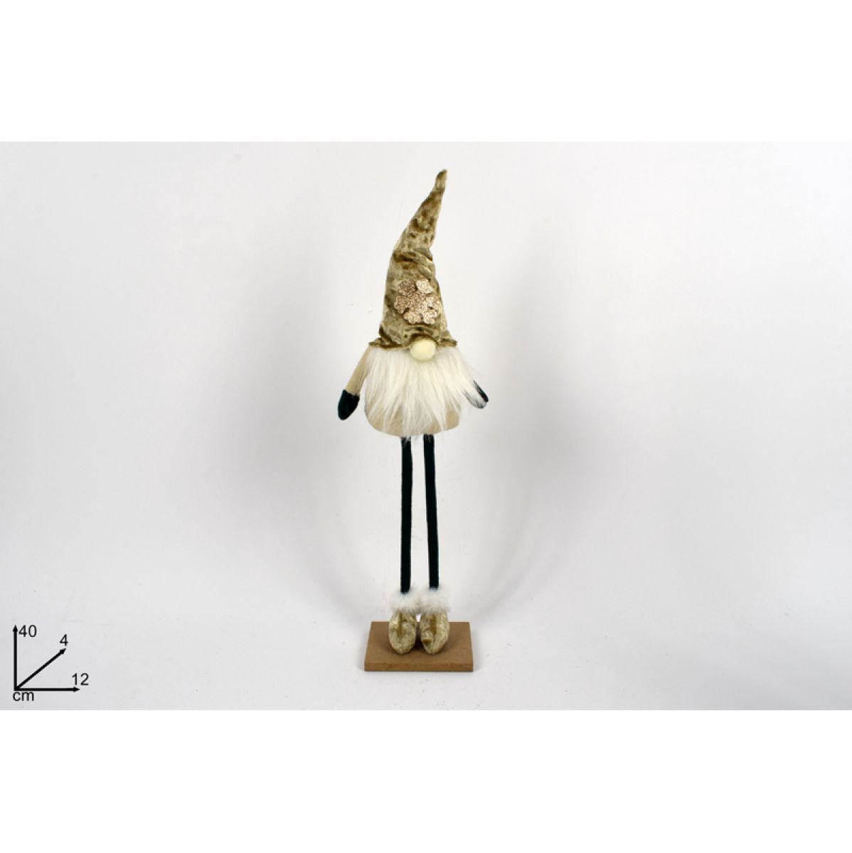 NOVOGODIŠNJA FIGURA PATULJAK BEŽ 40CM MI8254B