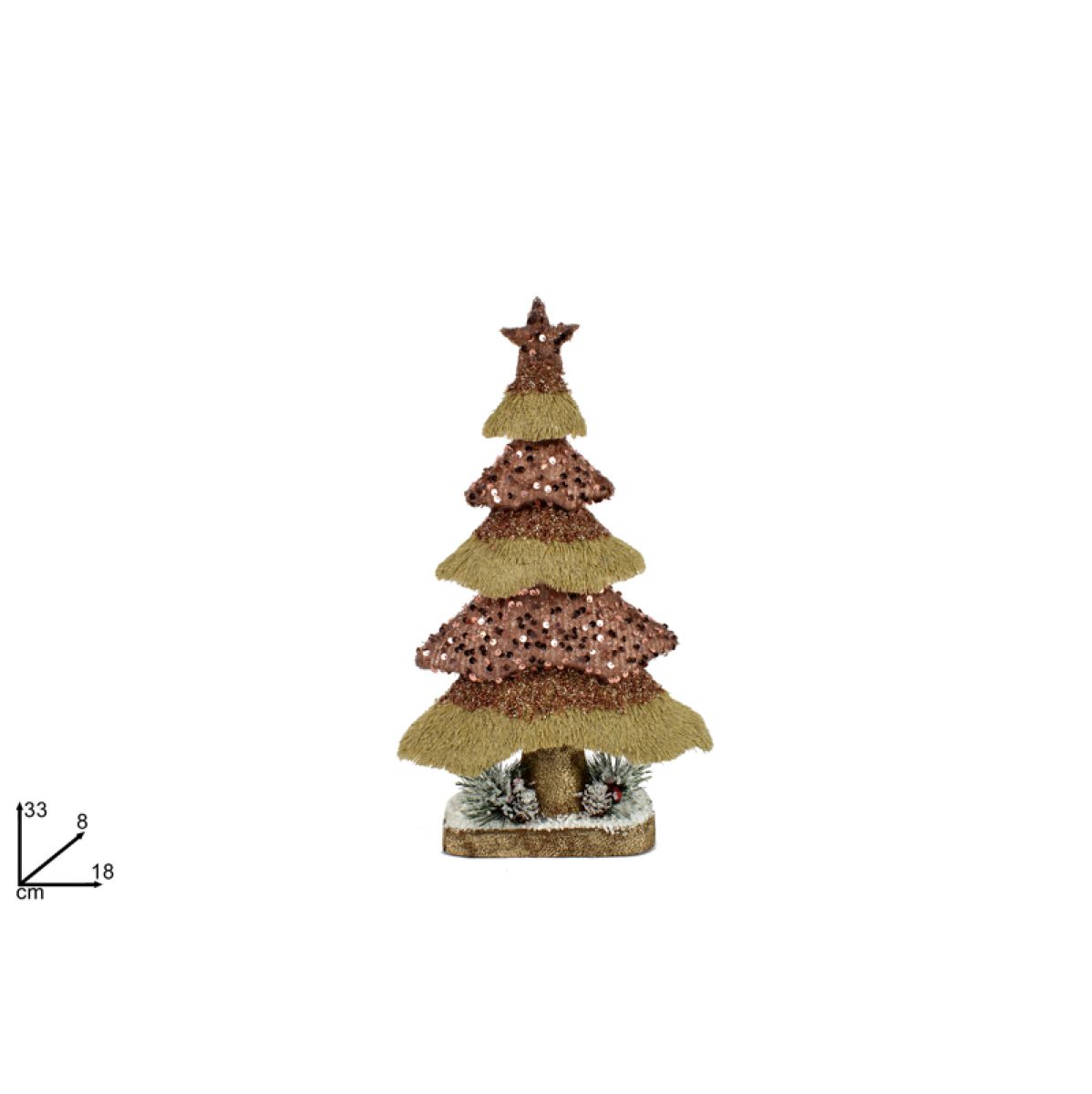 NOVOGODIŠNJA FIGURA JELKA 33CM ROZA MI008114B