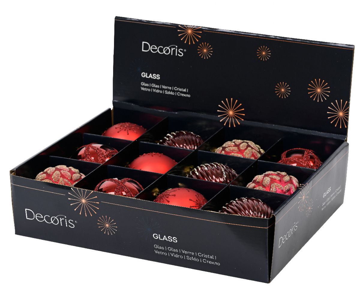 KUGLA NOVOGODIŠNJA 8CM CRVENA 062621