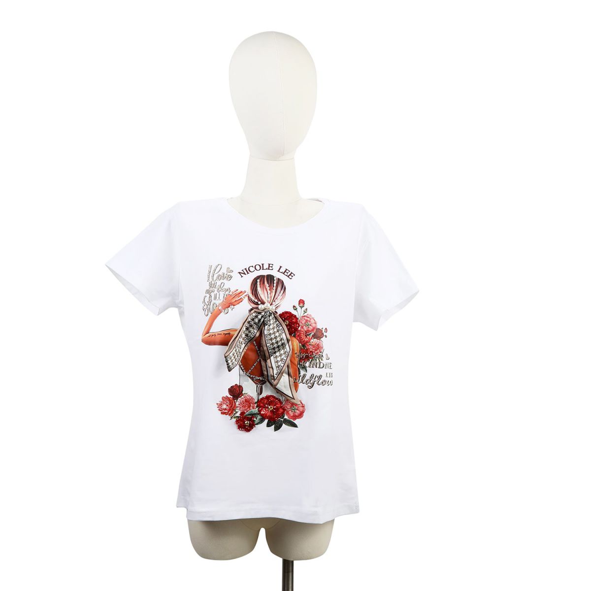 MAJICA NICOLE LEE TOP7701 BLIND DATE S WHITE  FW2024