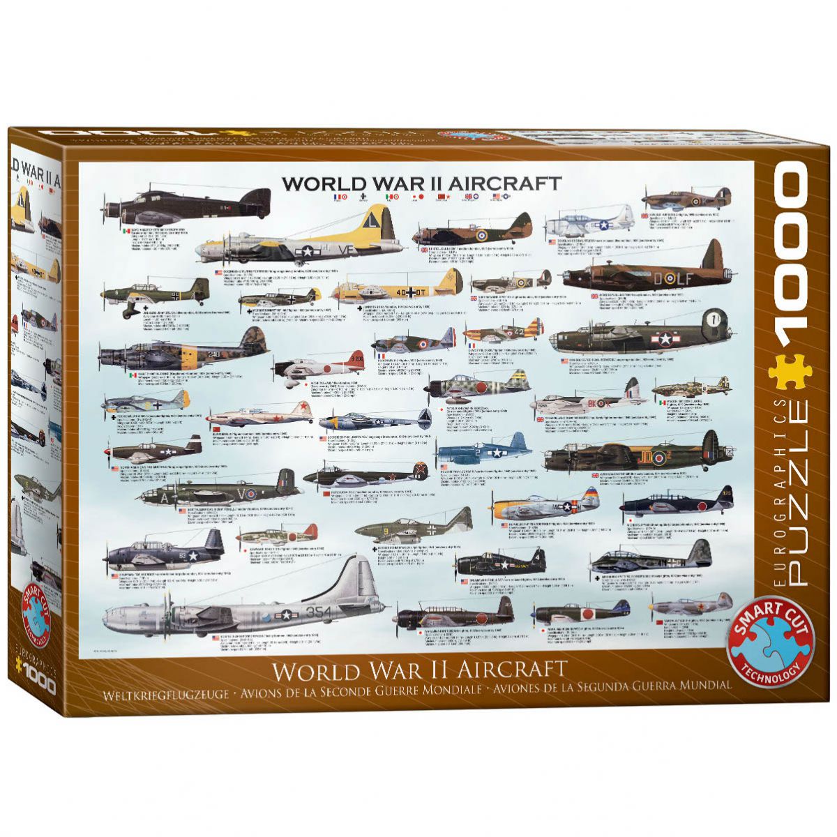 PUZZLE 1000 DELOVA 6000-0075 WORLD WAR II AIRCRAFT