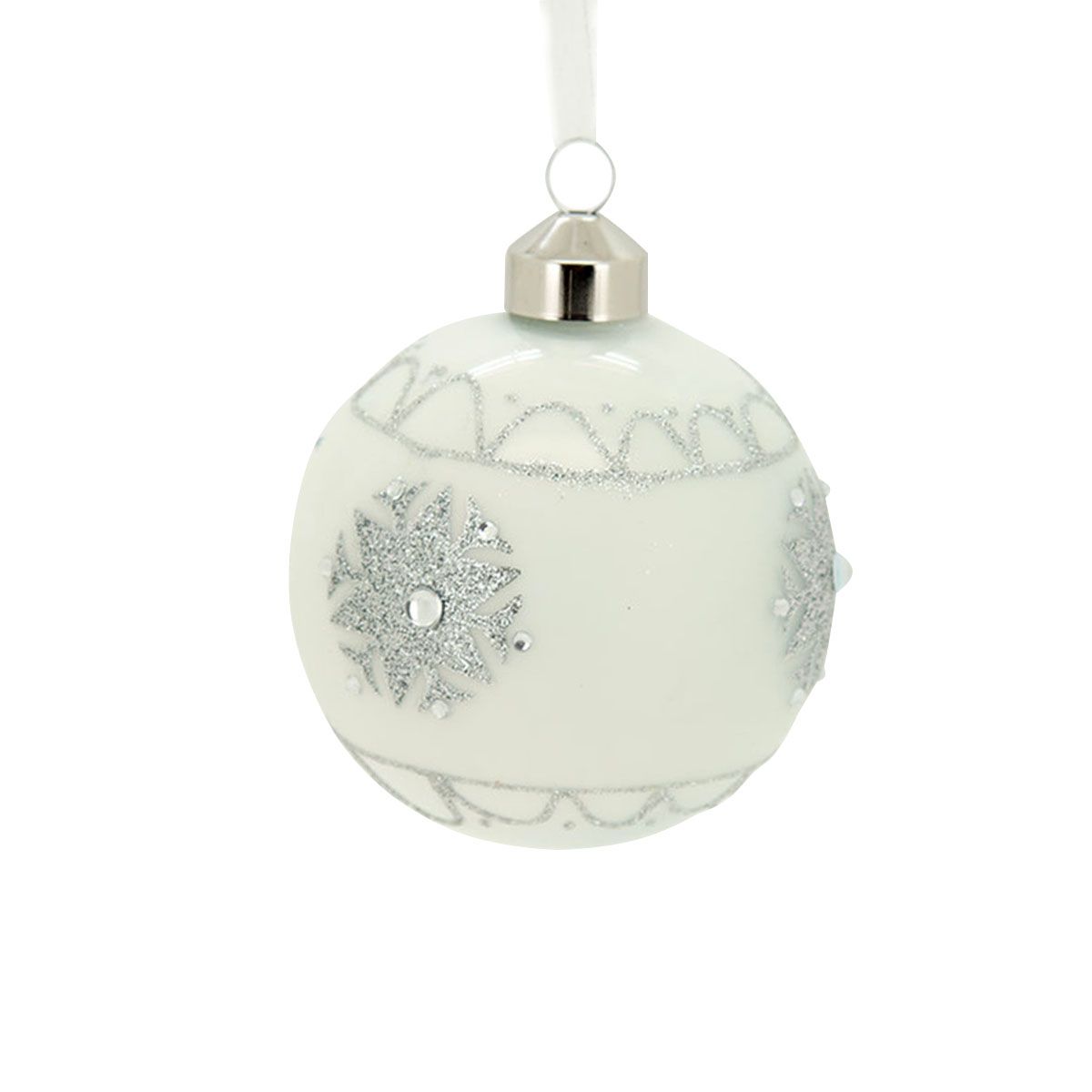 KUGLA NOVOGODIŠNJA STAKLENA 8CM BOJA 061671