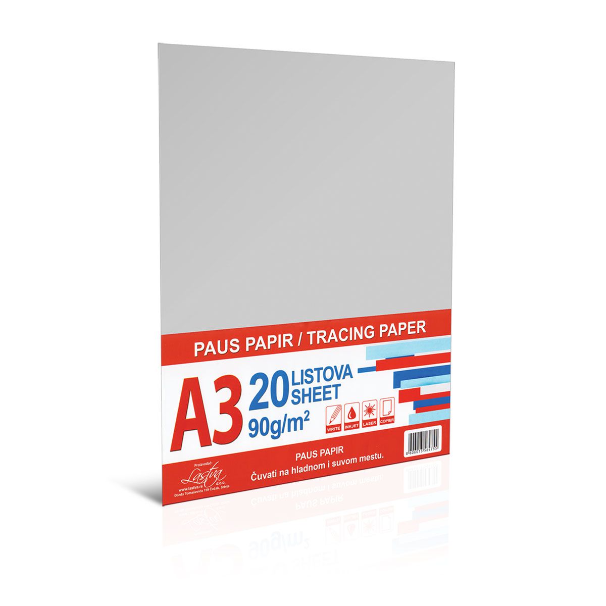 PAUS PAPIR A3 20/1 90gr