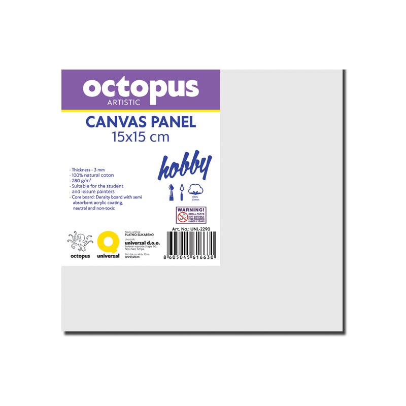 PLATNO SLIKARSKO PANEL OCTOPUS 15x15cm HOBBY 280g UNL-2290
