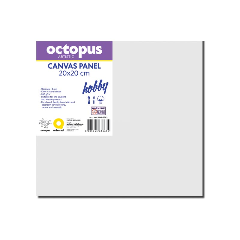 PLATNO SLIKARSKO PANEL OCTOPUS 20x20cm HOBBY 280g UNL-2292