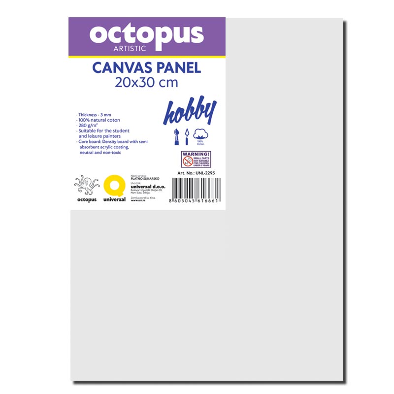 PLATNO SLIKARSKO PANEL OCTOPUS 20x30cm HOBBY 280g UNL-2293