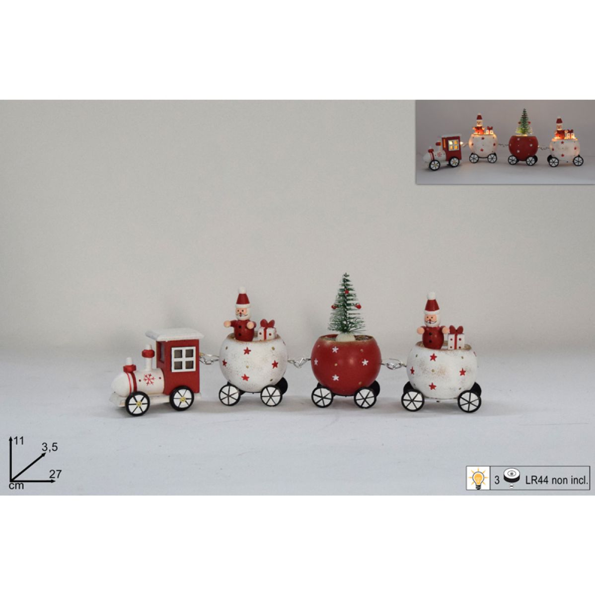 NOVOGODIŠNJA FIGURA VOZ SA DEDA MRAZOM 11X3.5X27CM LN001754