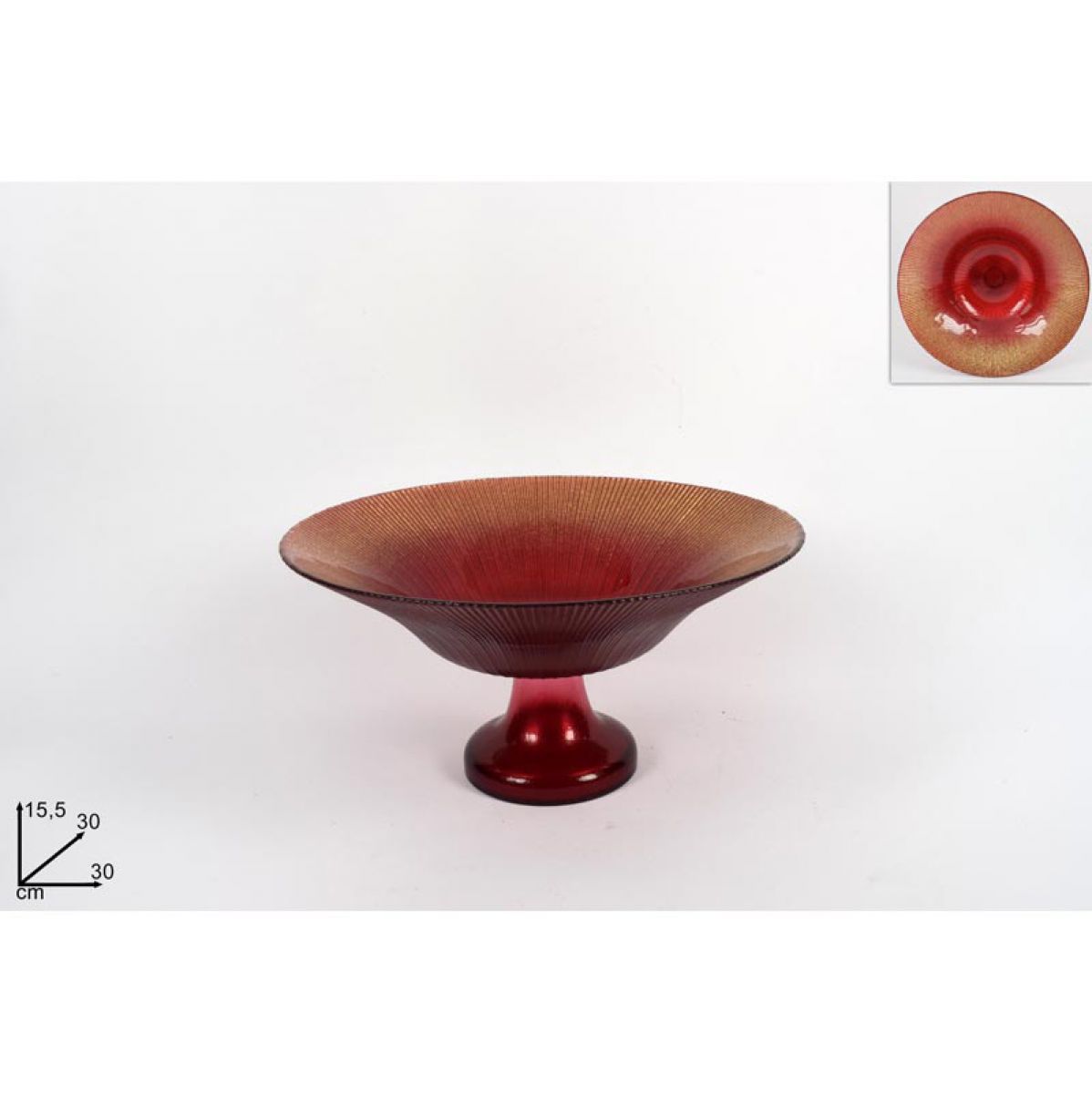 ČINIJA DEKORATIVNA 30CM CRVENA GLITER CM003366L