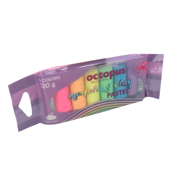 PLASTELIN 6/1 OCTOPUS PASTEL 120g UNL-2554