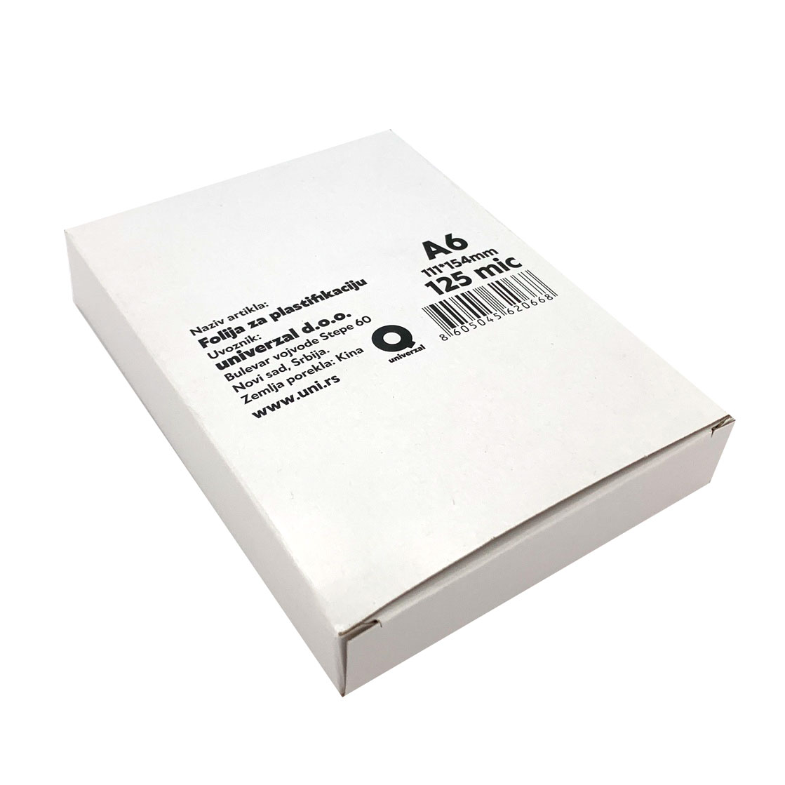 FOLIJA ZA PLASTIFICIRANJE A6 125mic 100/1 111x154mm