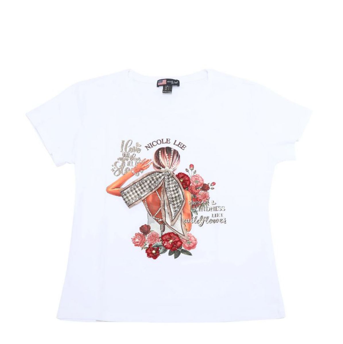 MAJICA NICOLE LEE TOP7701 BLIND DATE XL WHITE FW2024