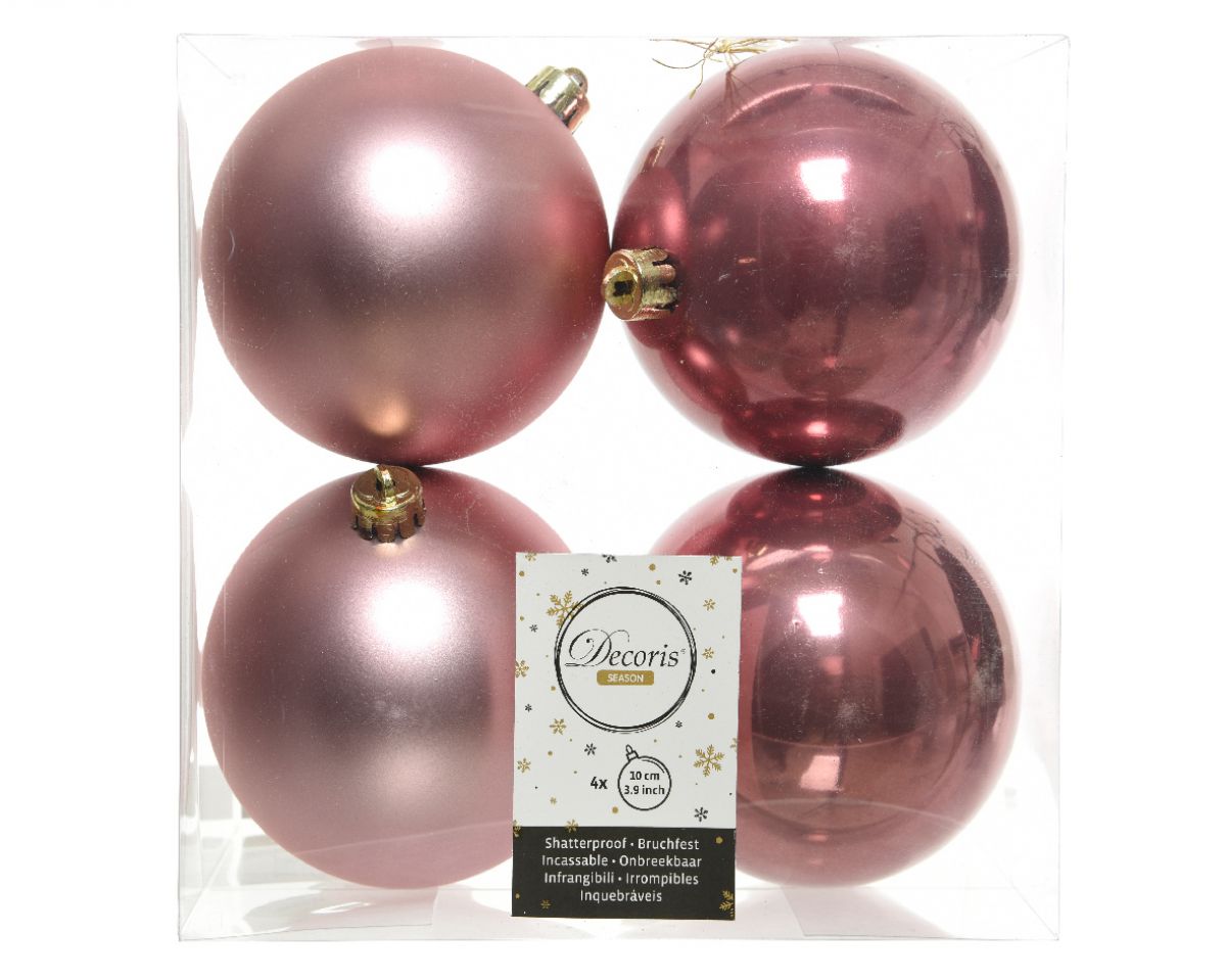KUGLA NOVOGODIŠNJA 4/1 10CM PINK VELVET 022240