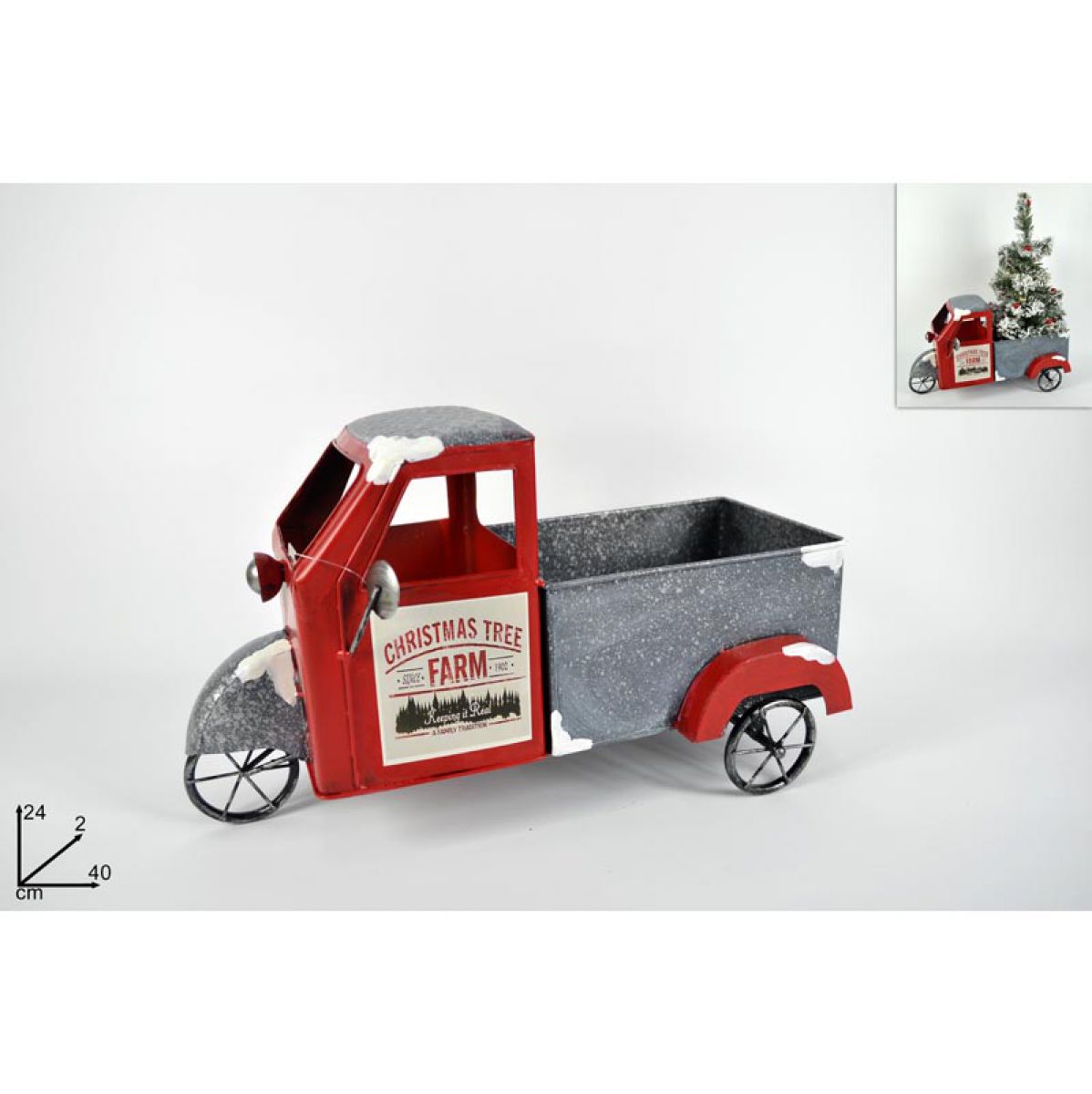 NOVOGODIŠNJA FIGURA KAMION METALNI 24CM LZ000399
