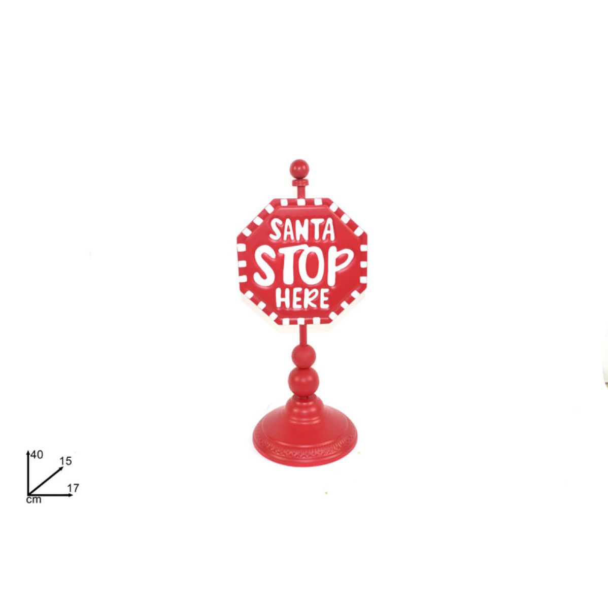 NOVOGODIŠNJA FIGURA METALNA ''STOP SANTA HERE'' CA012328
