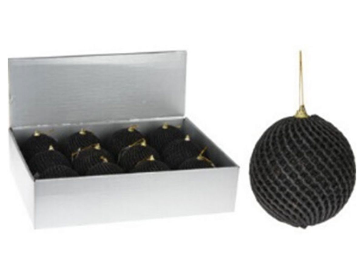 KUGLA NOVOGODIŠNJA 10CM GLITER BLACK CAA126930