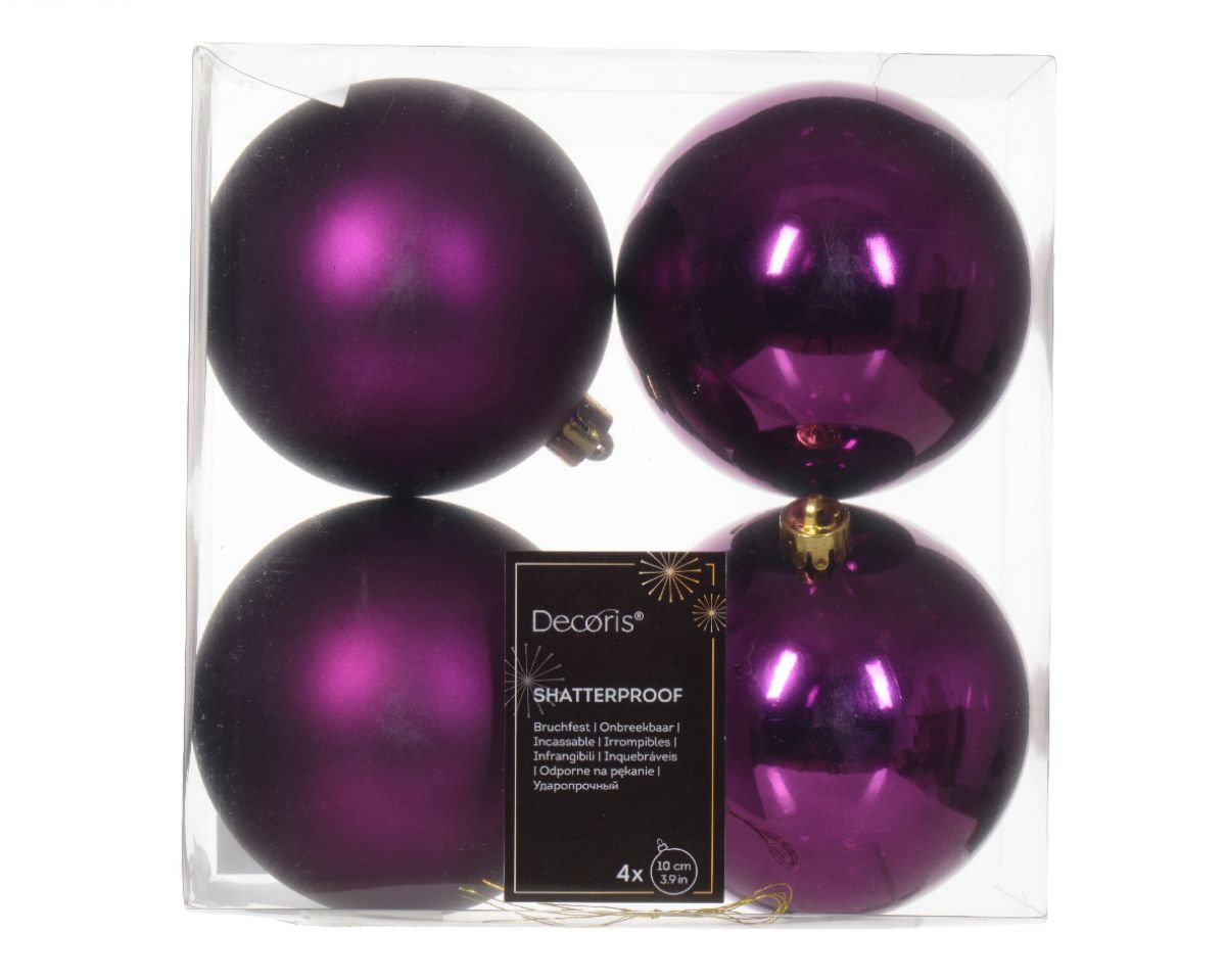 KUGLA NOVOGODIŠNJA 10CM 4/1 VIOLET 022084