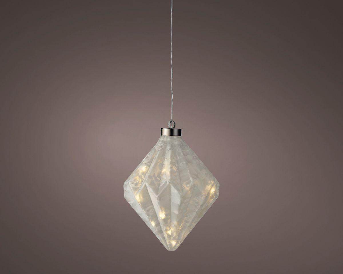 NOVOGODIŠNJI UKRAS DIJAMANT FROST SA LED SVETLOM 16X20CM 487607
