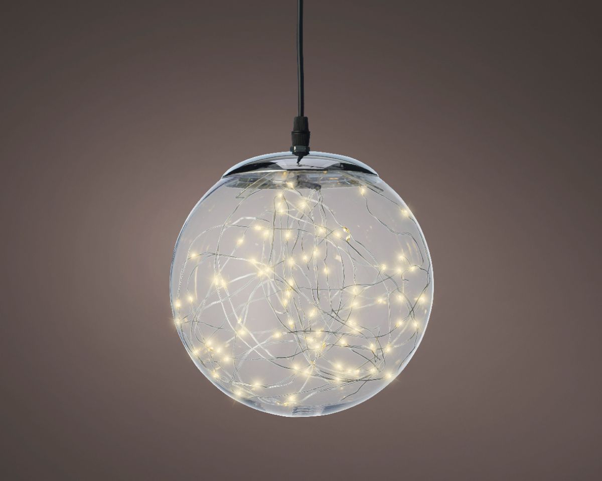 FIGURA NOVOGODIŠNJA LOPTA SA LED SVETLOM 30CM 496670